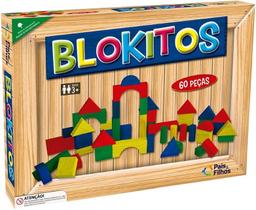 Blocos De Montar Infantil Blokitos 60 Pç Em Madeira Colorido