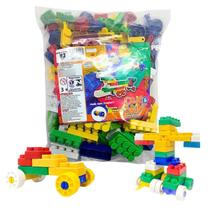 Blocos De Montar Infantil Educativo 112 Peças Grandes - Crie E Brink