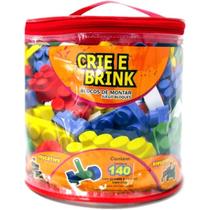 Blocos De Montar Infantil Educativo 140 Peças Grandes - Crie E Brink