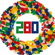 Blocos de Montar Infantil Educativo Happy Blocs com 280pçs