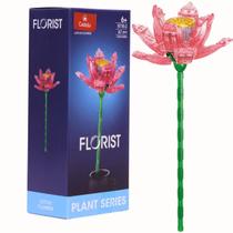 Blocos De Montar Infantil Flor De Lótus Rosa 87 Peças - Castela