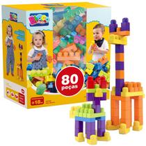 Blocos De Montar Infantil Grande 80Peças Brinquedo Educativo Blocos De Montar Infantil Grande 80Peças Brinquedo Educativo