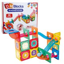 Blocos De Montar Infantil Magnéticos Brinquedo Infantil 88Pç