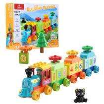 Blocos De Montar Infantil Trem Educativo 56 Peças - Castela