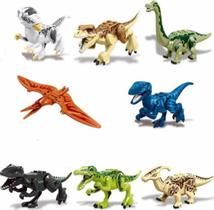 Blocos De Montar Jurássico Stygimoloch Kit 8 Dinossauros - Mega Block Toys