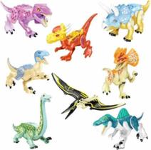 Blocos De Montar Jurássico Tricerátopo Kit 8 Dinossauros Blocos De Montar Jurássico Tricerátopo Kit 8 Dinossauros