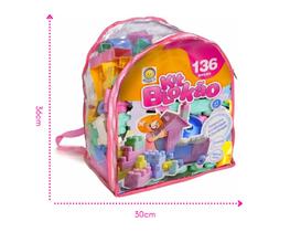 Blocos de montar kit blokão 136-peças quebra cuca mochila-kitstar