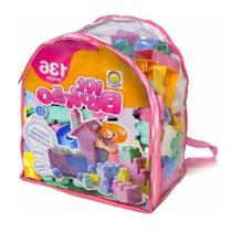 Blocos De Montar Kit Blokão Quebra Cuca 136 Peças grandes e coloridas Kitstar