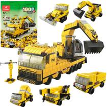Blocos de Montar Kit Caminhões de Construção 1000 peças 6 em 1 - Castela Blocos de Montar Kit Caminhões de Construção 1000 peças 6 em 1 - Castela