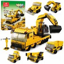Blocos de Montar Kit Caminhões de Construção 1000 peças 6 em 1 - Castela Blocos de Montar Kit Caminhões de Construção 1000 peças 6 em 1 - Castela
