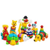 Blocos De Montar Kit Com 10 Brinquedos Educativos Encaixe - Maxi Toys