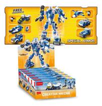 Blocos De Montar Kit Display 6 Modelos Robo Carro Policia