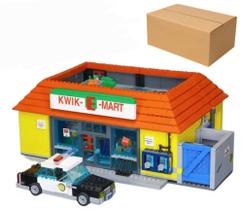 Blocos de montar kwik-e-mart 2220 peças + 6 mini figures - marca mega