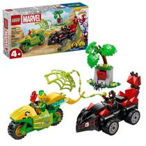 Blocos de Montar Lego Perseguição Moto Dino Miles Morales Spin Versus Electro Spidey Amazing Friends - 124 Peças - 11198
