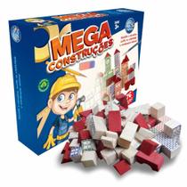 Blocos de Montar - Madeira - Mega Construções - 76 peças - Pais e Filhos