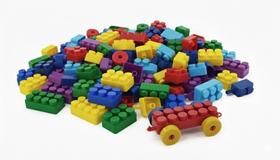 Blocos de Montar Magic Block 104 Peças Educativo Infantil Lego Peças Grandes