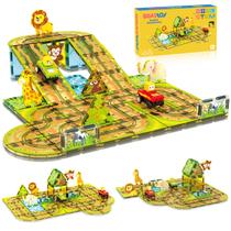 Blocos de Montar Magnéticos 45 Peças Brastoy Brinquedo Educativo Infantil Construção Tema Safari com Animais Blocos de Montar Magnéticos 45 Peças Brastoy Brinquedo Educativo Infantil Construção Tema Safari com Animais