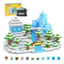 Blocos de Montar Magnéticos 54 Peças Brastoy Brinquedo Educativo Infantil Construção Tema Neve e Gelo