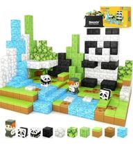 Blocos de Montar Magnéticos 70 Peças Brastoy Brinquedo Educativo Infantil Construção Tema de Panda Blocos de Montar Magnéticos 70 Peças Brastoy Brinquedo Educativo Infantil Construção Tema de Panda