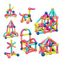 Blocos De Montar Magnéticos Brinquedos Infantis 103 Peças