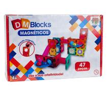 Blocos de Montar Magnéticos DM Blocks 47 Peças DM Toys DMT6765