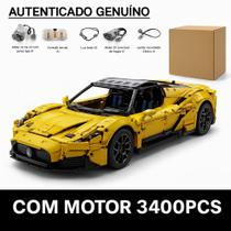 Blocos de montar maserati mc20 3400 peças marca rastar com motorização e controle remoto