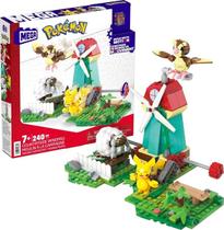 Blocos de Montar Mega Unboxed Pokémon Playset Moinho Rural do Pikachu Com 240 Peças - Mattel - HKT21