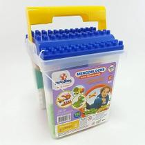 Blocos de Montar Mercoblocks - 64 peças - Azul - Mercotoys