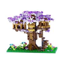 Blocos De Montar Mini Árvore De Flor De Cerejeira Rosa, Modelo De Brinquedo DIY, Ornamentos