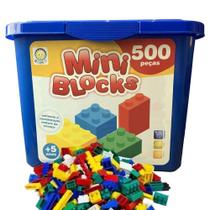 Blocos de Montar Mini Blocks Balde Com 500 Peças Kitstar 81280B - LEGO
