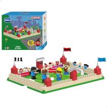Blocos de Montar Mini Estádio de Futebol Soccer World 80 Peças Blocz