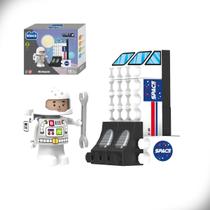 Blocos de Montar Mini Foguete Jato Space Explorer 19 Peças Blocz