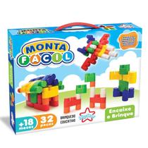 Blocos de Montar Monta Fácil 32 Peças Educativo Big Star