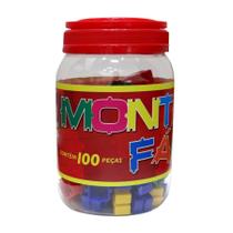 Blocos de Montar Monta Fácil Pote 100 Peças Pais e Filhos Blocos de Montar Monta Fácil Pote 100 Peças Pais e Filhos