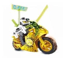 Blocos De Montar Moto Dourada Ninja Go Cole Ninjago - Mega Block Toys