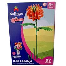 Blocos de Montar Mundo Encantado FLOR Laranja Xalingo