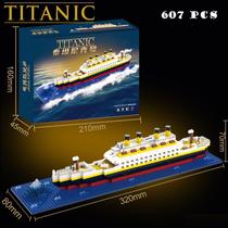 Blocos de Montar Navio Titanic 607 Peças Com Caixa