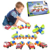 Blocos De Montar Peças Grandes Brinquedo Educativo 68 Pç