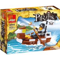 Blocos de Montar Piratas - Fuga do Oceano - 103 peças - 0441 Polibrinq