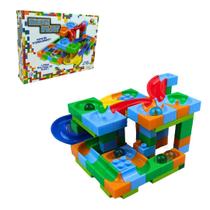 Blocos De Montar Pista Infantil C/Bolinhas De Gude 128 Peças Blocos De Montar Pista Infantil C/Bolinhas De Gude 128 Peças
