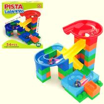Blocos de Montar Pista Labirinto Infantil Bolinhas de Gude 56 Peças - Ark Toys
