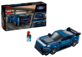 Blocos de Montar Premium Lego Speed Champions Ford Mustang Dark Horse Azul - Oficial Ford - 344 Peças - 76920