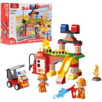 Blocos de Montar Quartel de Bombeiros + acessórios 55 Peças - Castela Blocos de Montar Quartel de Bombeiros + acessórios 55 Peças - Castela