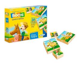 Blocos de Montar Quebra-cabeça Sítio Alegre 36 Pçs - Xalingo