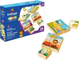 Blocos De Montar Quebra Cabeça Zoológico 36 Peças - Xalingo