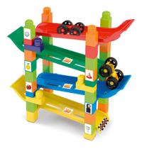 Blocos de Montar Rampa Maluca com 2 Carrinhos - Dismat