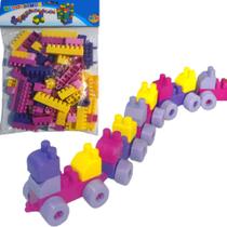 Blocos de Montar Rosa 96 Peças Brinquedo Para Meninas Blocos de Montar Rosa 96 Peças Brinquedo Para Meninas