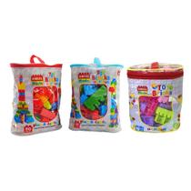 Blocos de Montar Sacola com 80 Peças Small Size Cubic JR Multikids - BR2274 Blocos de Montar Sacola com 80 Peças Small Size Cubic JR Multikids - BR2274