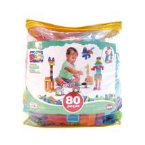 Blocos de Montar Sacola Construção Blocolândia 80 peças Dismat MK451