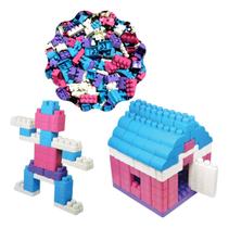 Blocos De Montar Slim Educativos 1000pçs Rosa Luctoys 015
